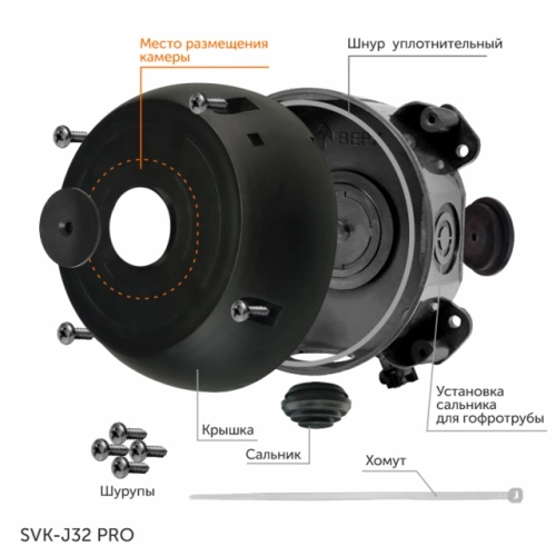 SVK-J32 PRO монтажная коробка черная фото 3